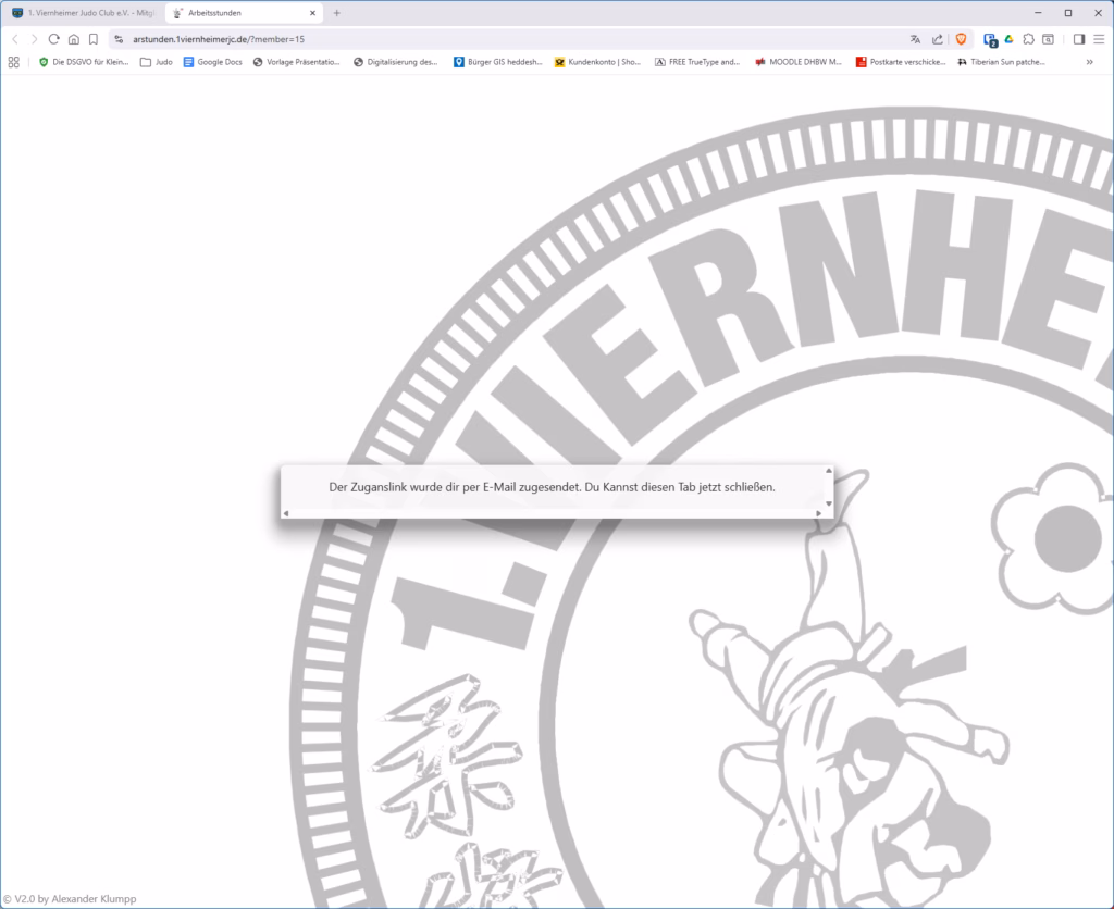 Arbeiststunden APP versenden der E-Mail
